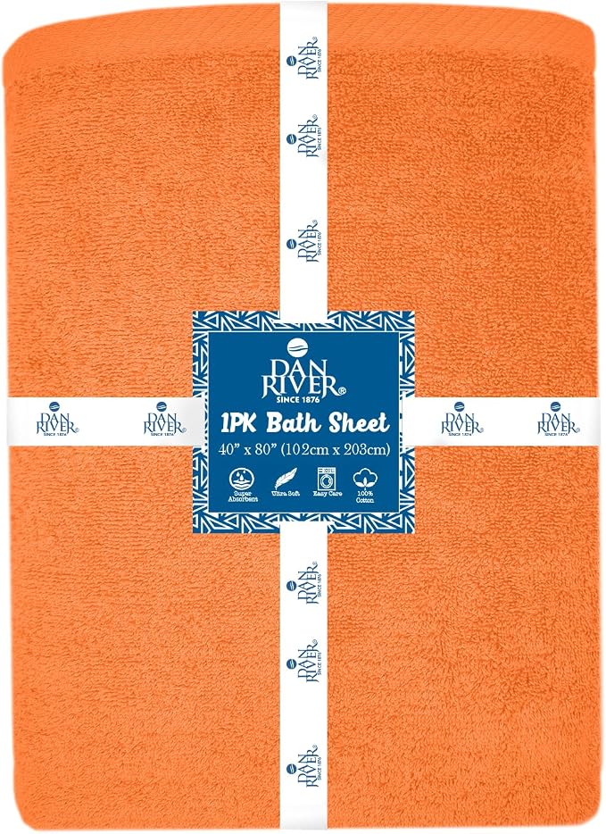 DAN RIVER Pack of 1 Bath Sheet 40x80 Inches, Soft Fluffy Bath Sheets Towels - Image 7