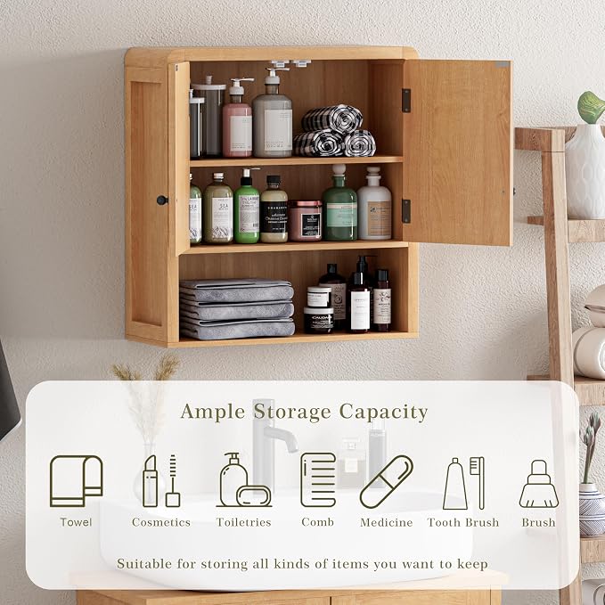 Wall-Mounted Bathroom Storage Cabinet, Waterproof Multi-Layer Adjustable Shelf - Image 4