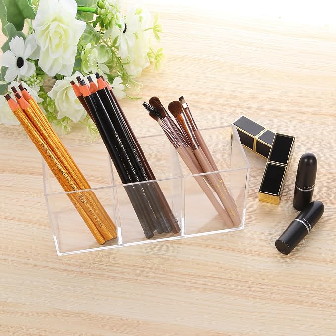 Clear Acrylic Silverware & Pen Organizer Caddy, Transparent Plastic Silverware - Image 7