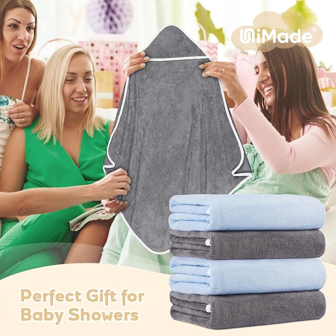 Hooded Towel for Newborn, 4 Pack Soft Coral Fleece Baby Towels, Ultra Absorbent - Image 7