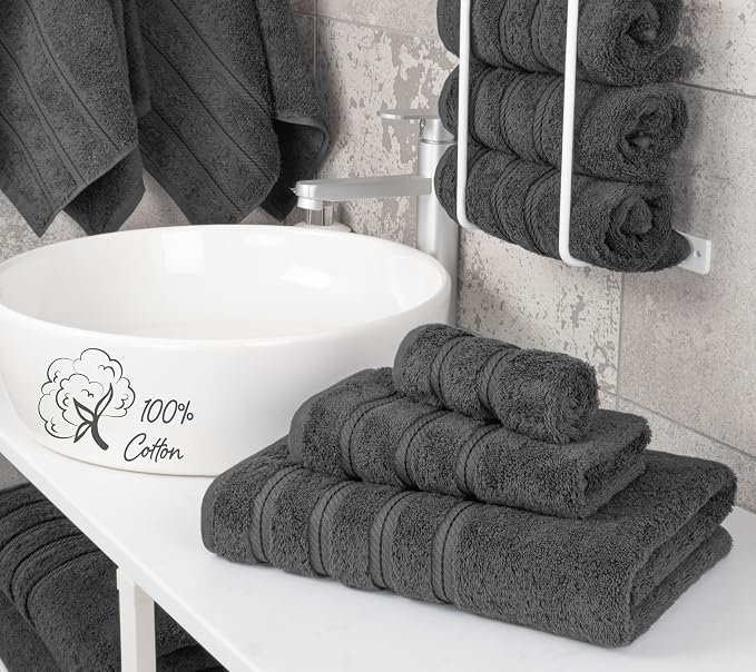 American Soft Linen Premium 3 Piece Towel Set, 1 Bath Towel 1 Hand Towel 1 - Image 3