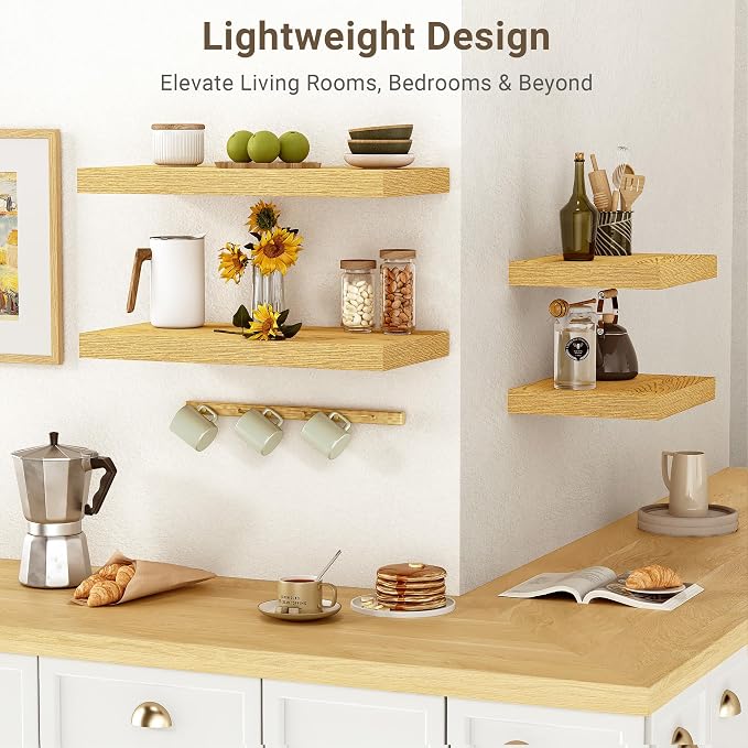 Vivelove 10" Deep Floating Shelves Over Toilet, Modern Rustic Shelves - Image 6
