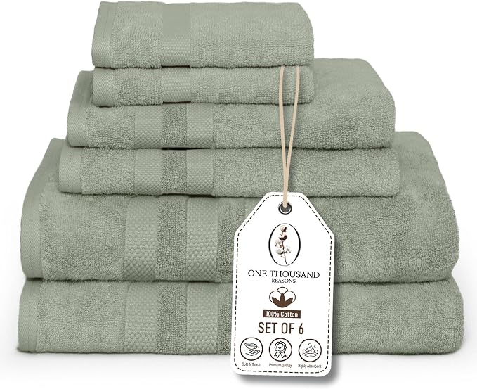 Premium Staple Cotton Bathroom Towel Set by ONETHOUSANDREASONS