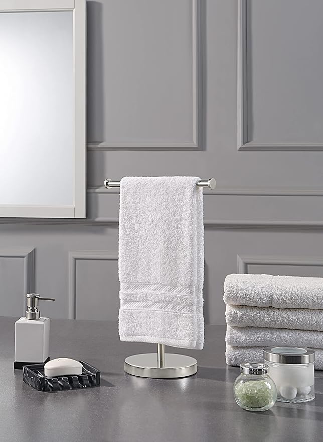 SunnyPoint Countertop Hand Towel Holder Stand – 16.5" Tall Stainless Steel - Image 2