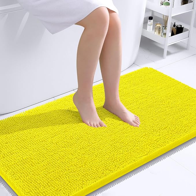 OLANLY Bathroom Rugs 44x24, Extra Soft Absorbent Chenille Bath Rugs, Rubber by OLANLY