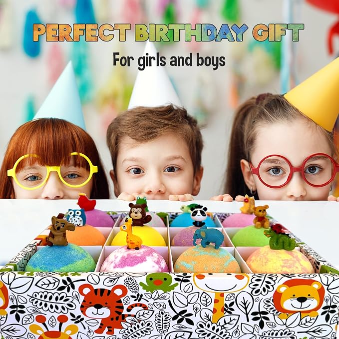 Bath Bombs for Kids with Surprise Inside, 12 Bubble Bath Fizzies with Jungle - Image 6
