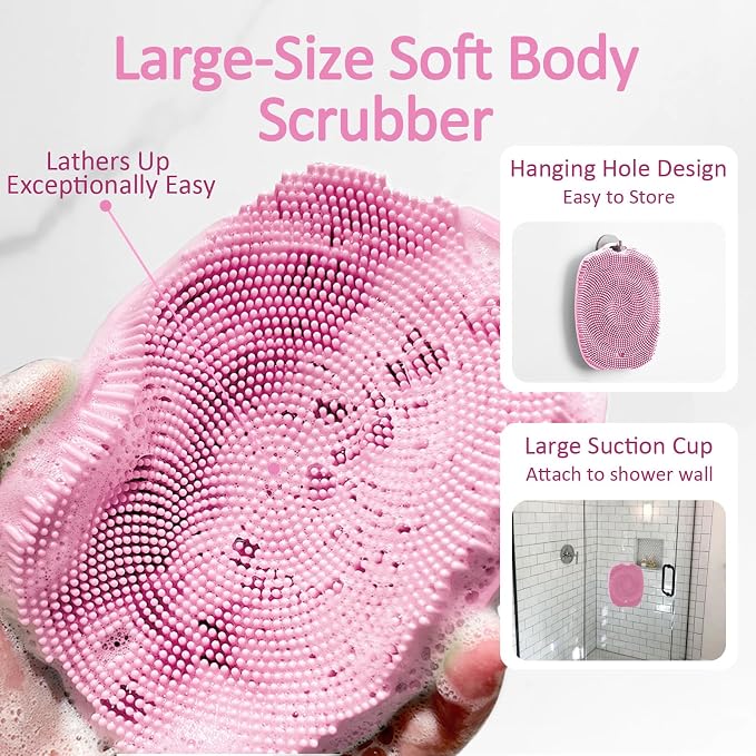 Soft Silicone Body Scrubber Gentle Like a Hand Exfoliating Your Skin and Build - Image 3