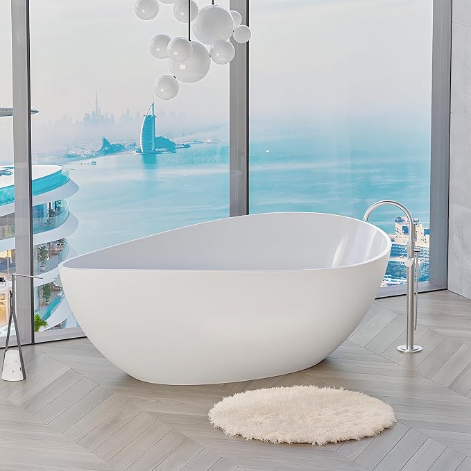 63" Freestanding Solid Surface Bathtub by ABRUZZO