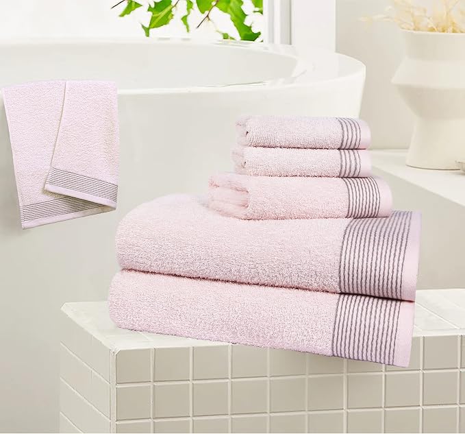 Belizzi Home 100% Cotton Ultra Soft 6 Pack Towel Set, Contains 2 Bath Towels - Image 4