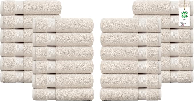 Delara 100% Organic Cotton Towels 650 GSM Plush Feather Touch Quick Dry Hand by Delara