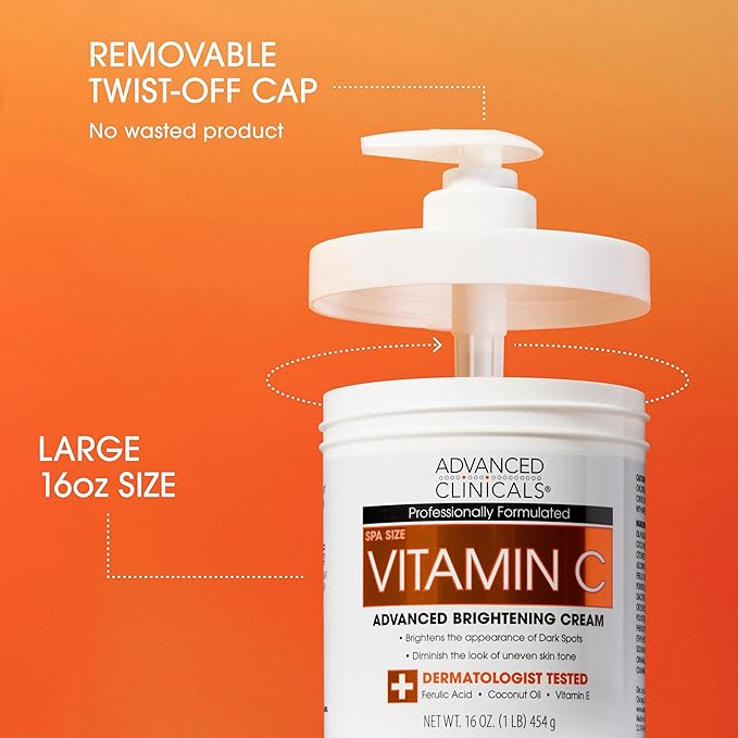 Advanced Clinicals Vitamin C Cream Visibly Brightening Body Lotion | Vitamin C - Image 3