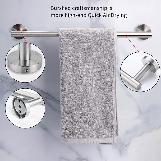 Cilee 10 Piece Brushed Nickel Bathroom Accessories Set, 16 inch Brushed Nickel - Image 3