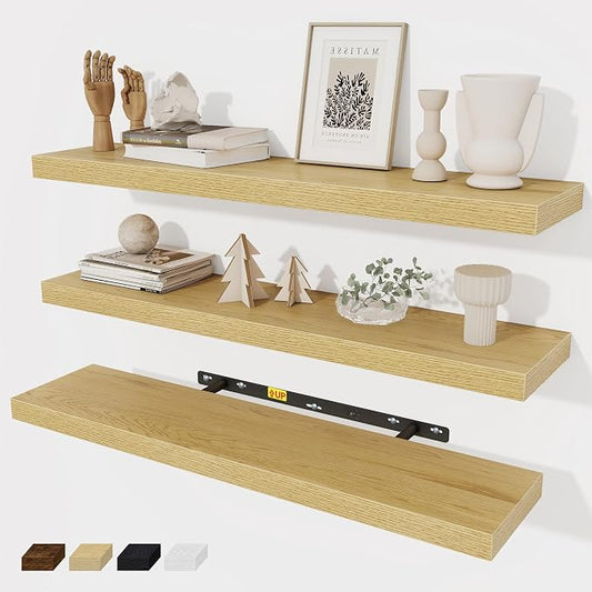 Floating Shelves Wall Shelf 30 Inch Long, Rustic Wood Bathroom Shelves 30 Inch by FunMemories