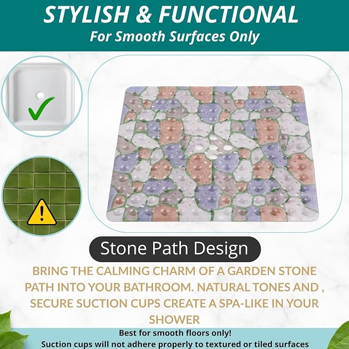 ENKOSI Square Shower Mat 21x21 inch - Image 5