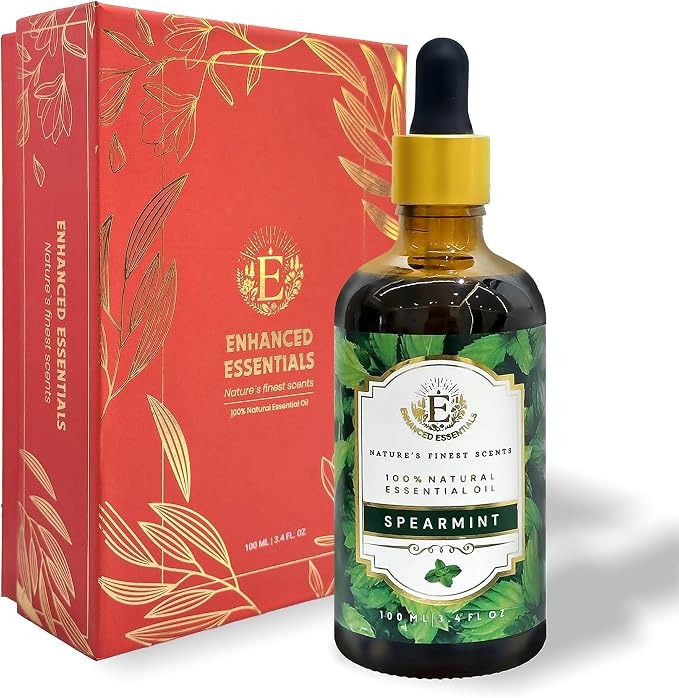 Luxurious Spearmint Essential Oil by Enhanced Essentials|with Dropper|Slow by Unknown