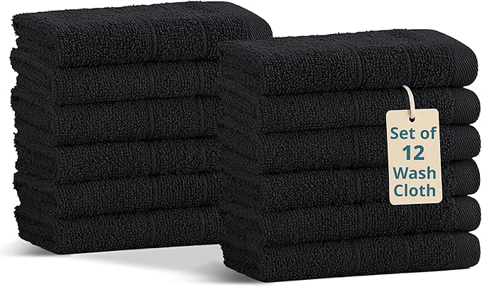 Casa Platino 100% Cotton Washcloths 12 Pack by CasaPlatino