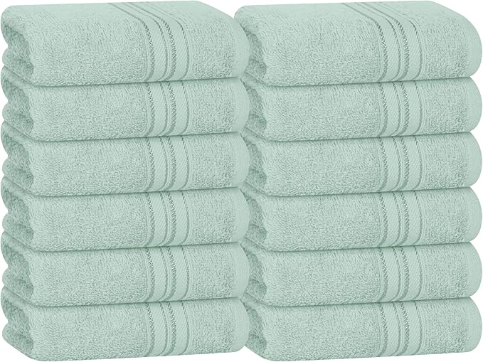 BOUTIQUO Ultra Soft Cotton Washcloths, Contains 12 Piece Face Cloths 12x12 inch by BOUTIQUO