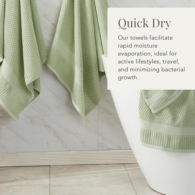 NY Loft 100% Cotton Towel Set 6 Piece Towel Set | Super Soft & Absorbent - Image 3