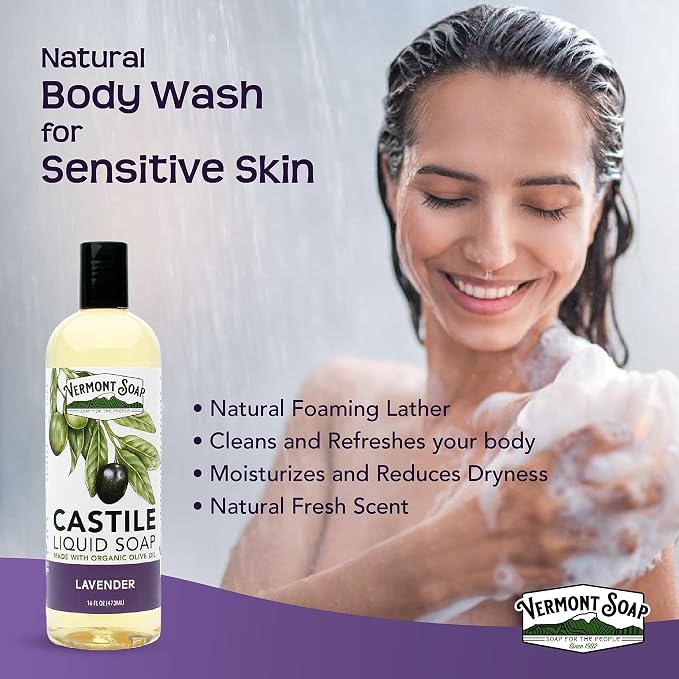 Vermont Castile Soap Lavender, Gentle Liquid Soap - Image 4