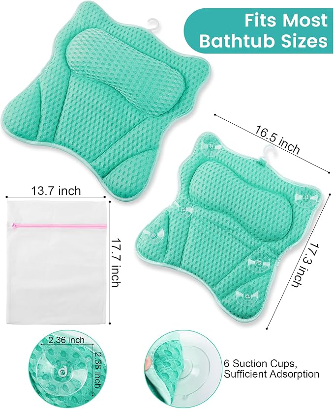Bath Pillow, Bath Pillows for Tub Neck and Back Support, Soft 4D Air Mesh - Image 8
