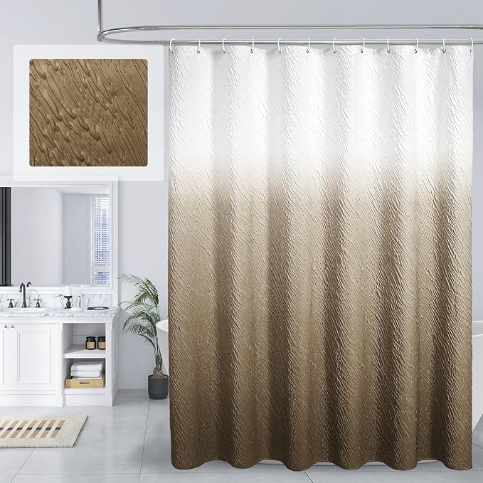 MitoVilla Brown Ombre Shower Curtain Set by MitoVilla