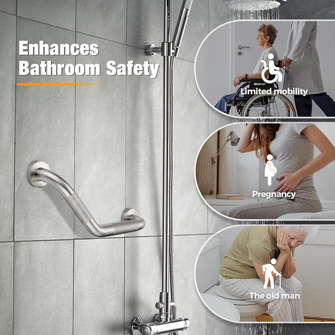Grab Bars for Bathtubs and Showers- 1-1/4 x 16 Angled Shower Grab Bar for - Image 5