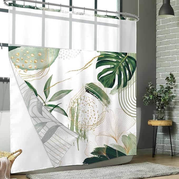 Sage Green Boho Shower Curtain 72Wx72H - Image 3
