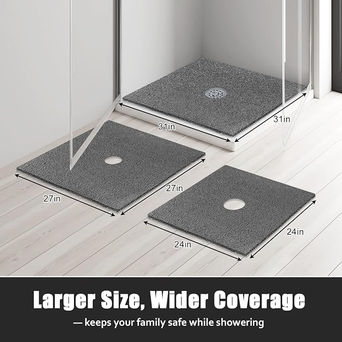 Square Shower Mat Non Slip: 27x27 Inch Extra Large Shower Floor Mat - Image 7