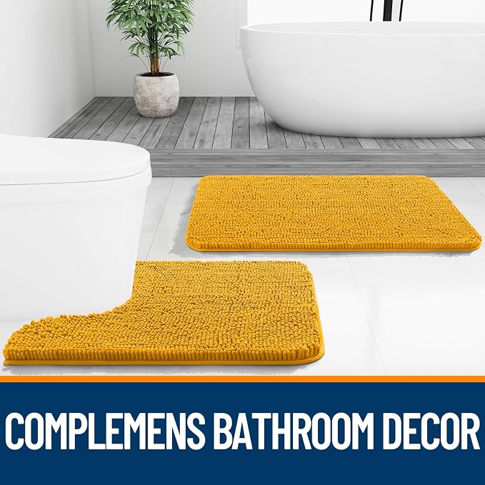 OLANLY Bathroom Rugs 36x24, Extra Soft Absorbent Chenille Bath Rugs, Rubber - Image 7
