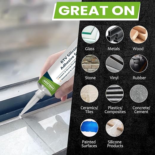 RTV Silicone Adhesive Sealant 100% Silicone Sealer All-Purpose Caulk Waterproof - Image 6