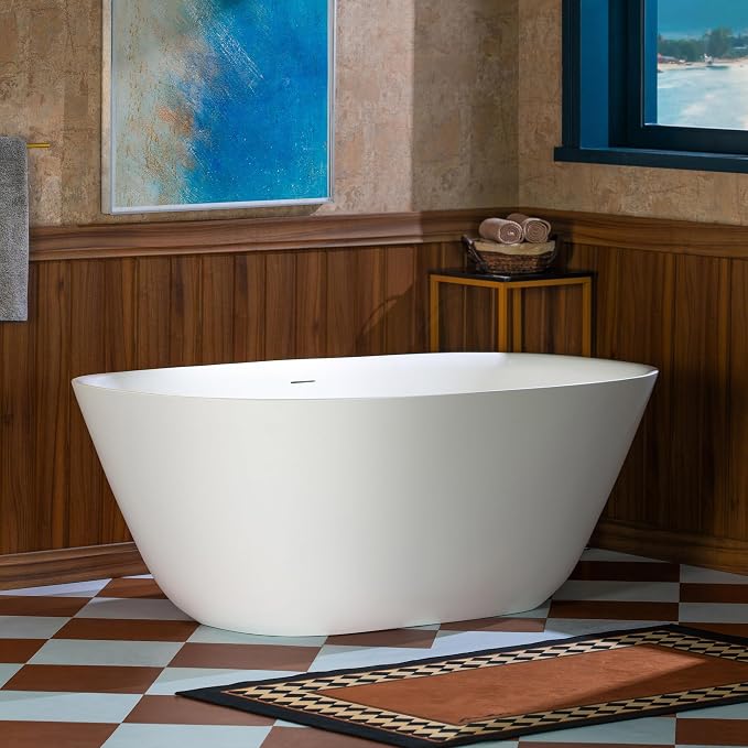 WOODBRIDGE 59" L x 32-5/8" W Luxury Contemporary Solid Surface Stone Resin - Image 13