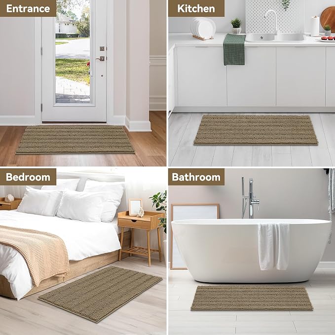Bcoimo 44"×24" Chenille Bath Mat – Non-Slip - Image 7