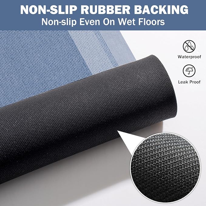 Non Slip Bath Mat, Rubber Backing Ultra Thin Bathroom Rugs Fit Under Door Quick - Image 4