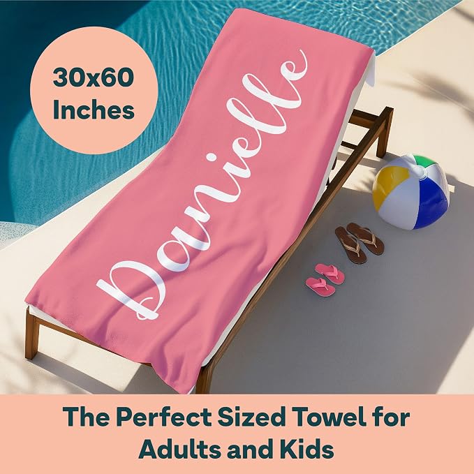 Ships Next Day - Personalized Beach Towel - Image 2