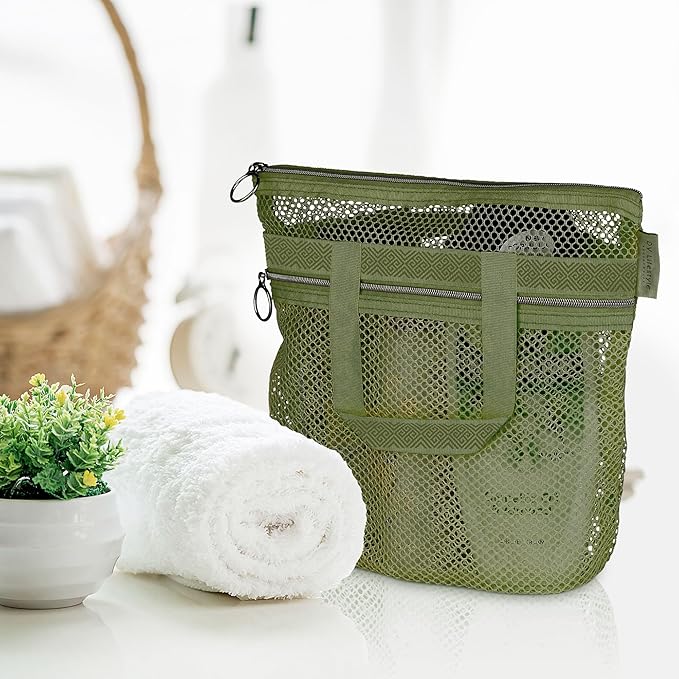 Mesh Shower Bag 10.2x9.9'' Quick-Dry Caddy - Image 2