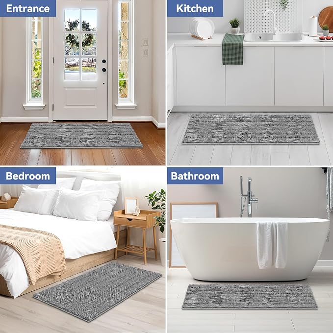 Bcoimo 48"×24" Chenille Bath Mat – Non-Slip - Image 7