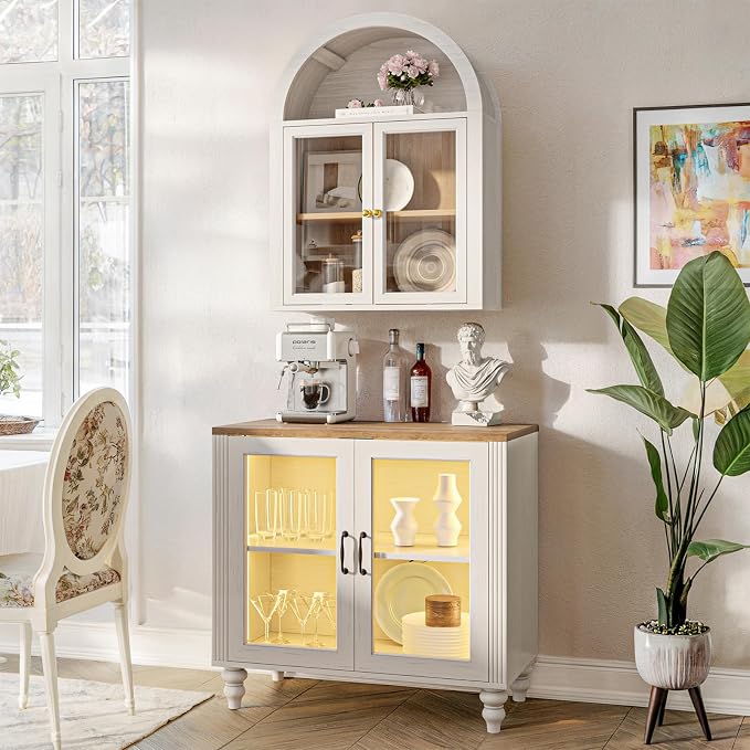 Arched Wall Cabinet, Glass Display Wall Mounted Cabinet - Image 5