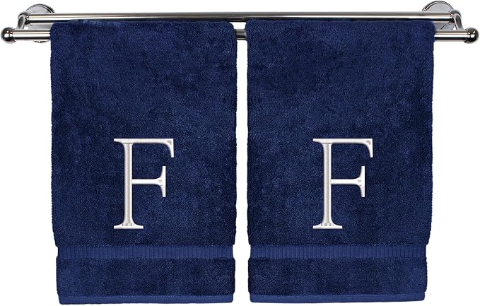 Monogrammed Hand Towel, Personalized Initial Gift, Extra Absorbent 100% Turkish by BareCotton