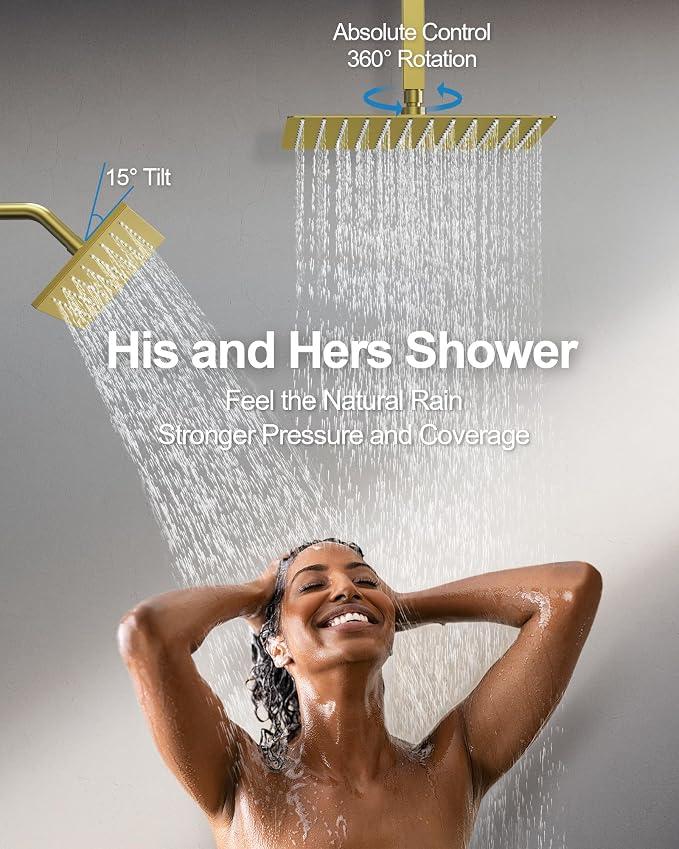 Thermostatic Shower System, Dual Rainfall Shower Heads - Image 6