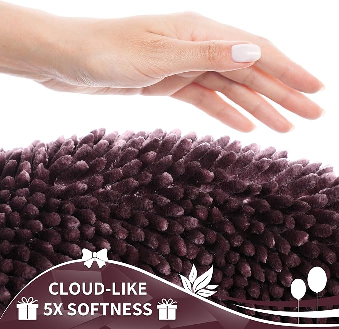 Yimobra Toilet Rugs U Shaped Washable, Extra Thick Soft Absorbent Chenille - Image 3