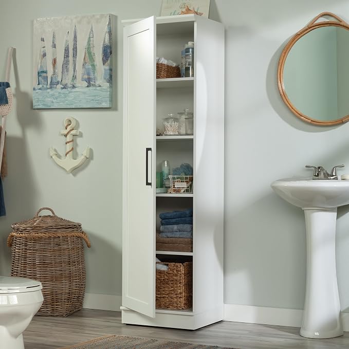 Sauder HomePlus Narrow Pantry Storage Cabinet Slim Single Door - Image 5