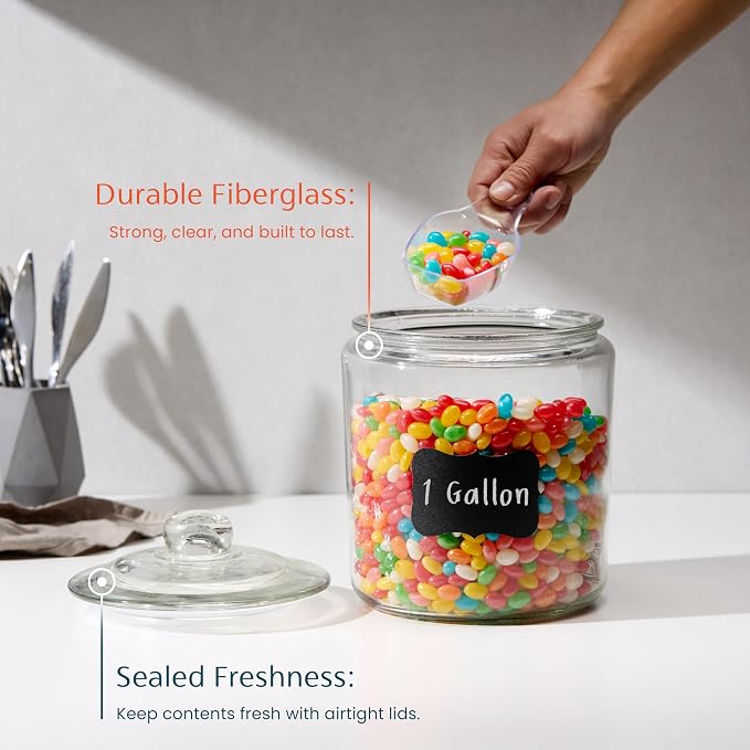 KooK Glass Kitchen Jars, Food & Cookie Storage Containers - Image 2