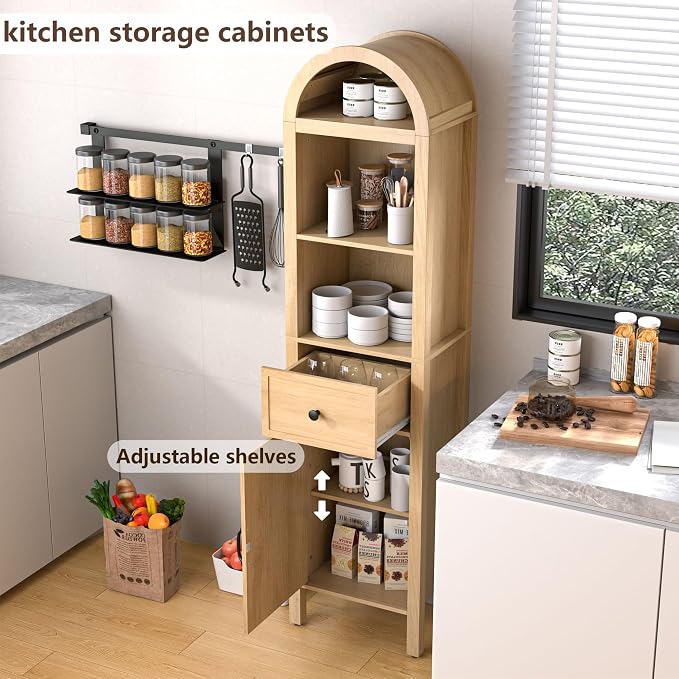 64" Tall Bathroom Storage Cabinet - Image 6