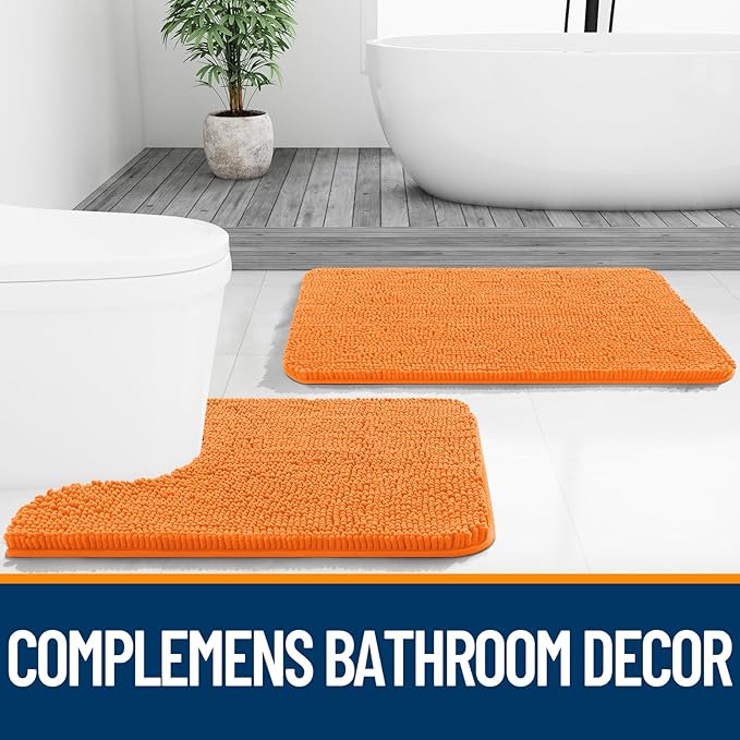 OLANLY Bathroom Rugs 44x24, Extra Soft Absorbent Chenille Bath Rugs, Rubber - Image 7