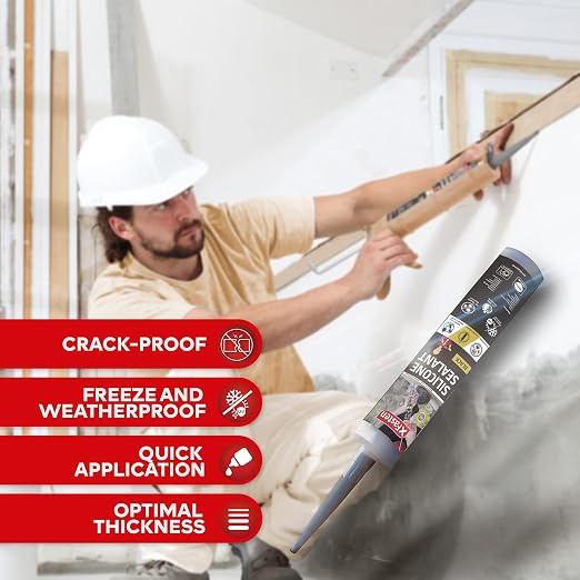XFasten Silicone Sealant Waterproof Black Cartridge, 10.1 oz Black Caulking - Image 8