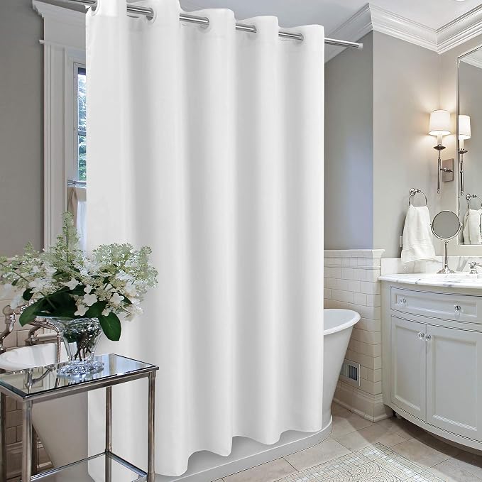 River Dream Extra Long Shower Curtain No Hooks or Liner Needed - Image 5