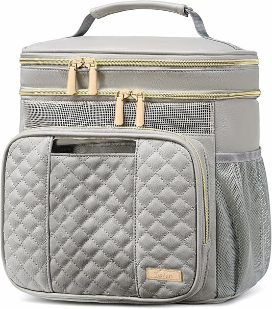 Large Leather Toiletry Bag for Women Men, Bathroom Bag, Water Resistant Shower by Tealari