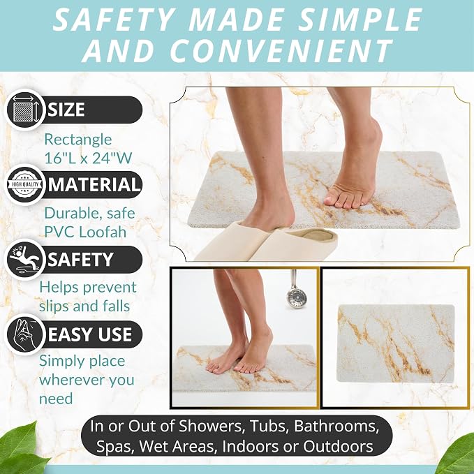 ENKOSI Loofah Non-Slip Shower and Bath Mat - Image 3