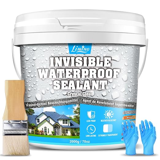 Waterproof Sealant - 70oz Water-Based Transparent Waterproof Coating by Limino