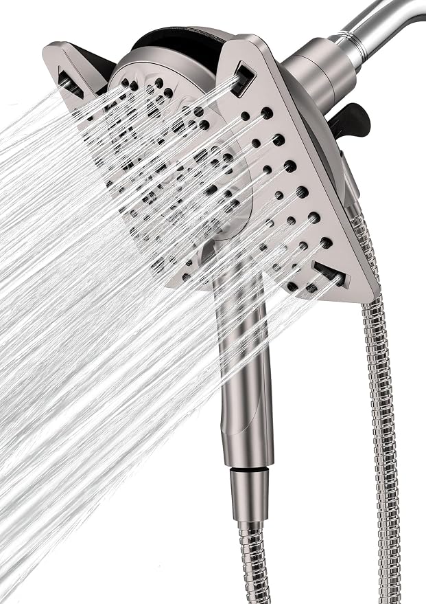 Shower Head with Handheld High Pressure, Rain Shower Head with Fixed Showerhead by Unknown